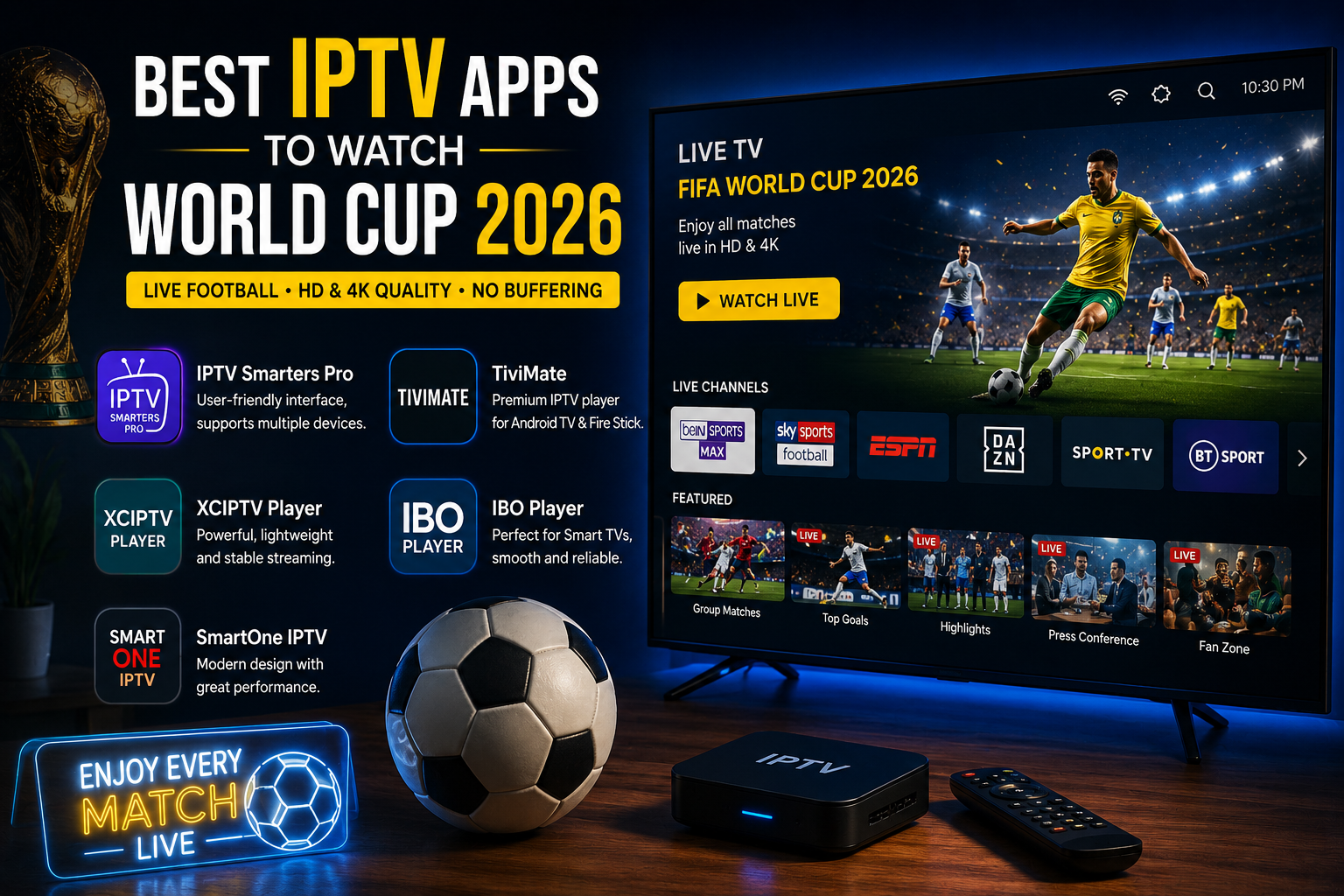 Best IPTV Apps For World Cup 2026 – Watch FIFA Matches Live In HD & 4K